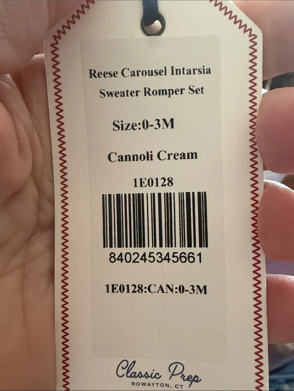 Classic Prep Cream & Blue Carousel Knit One-Piece with Hat
